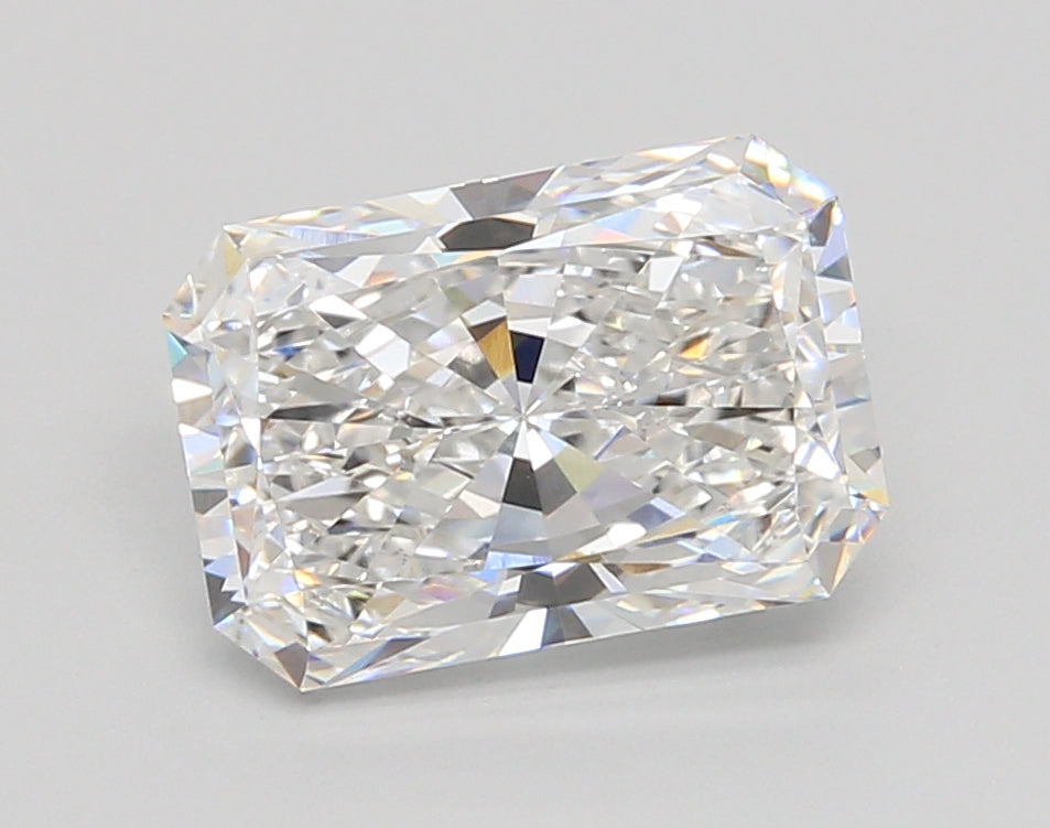 3.05 Carat Radiant Shaped, Ideal Cut, D Color, VVS2 Clarity, IGI Certified Lab Grown Diamond