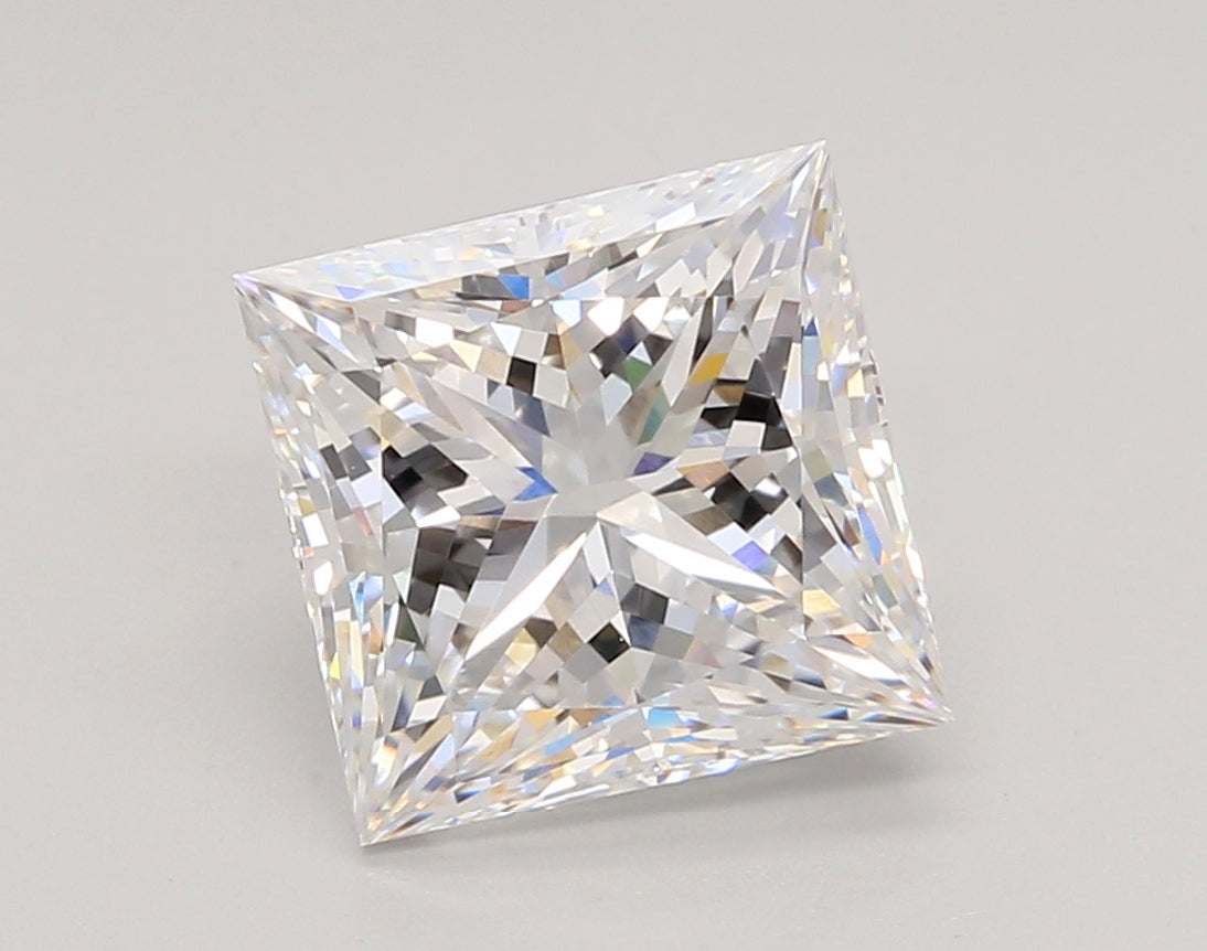 3.56 Carat Princess Shaped, Ideal Cut, E Color, VVS2 Clarity, IGI Certified Lab Grown Diamond