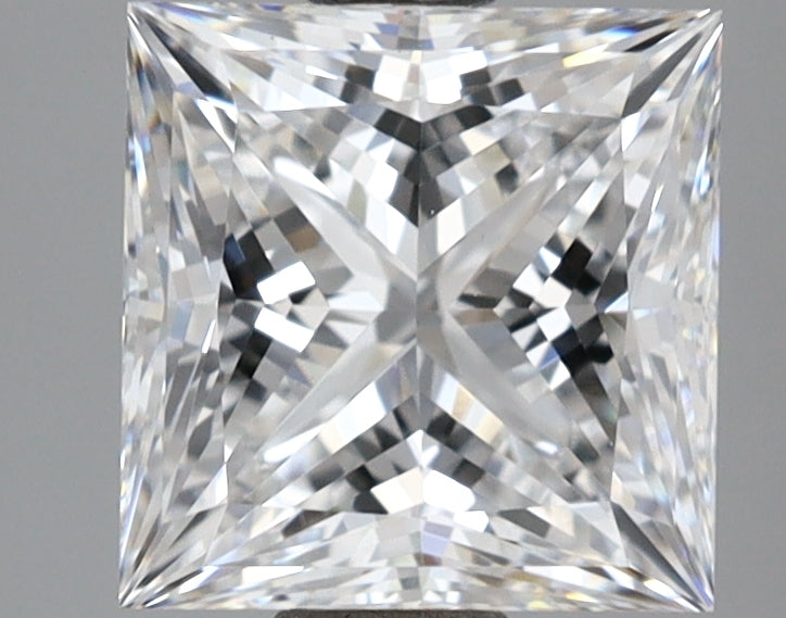2.10 Carat Princess Shaped, Ideal Cut, D Color, VVS2 Clarity, IGI Certified Lab Grown Diamond