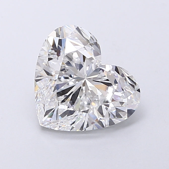 2.57 Carat Heart Shaped, Very Good Cut, D Color, VVS2 Clarity, IGI Certified Lab Grown Diamond