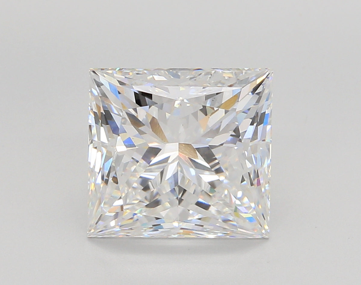 5.08 Carat Princess Shaped, Ideal Cut, E Color, VS1 Clarity, IGI Certified Lab Grown Diamond