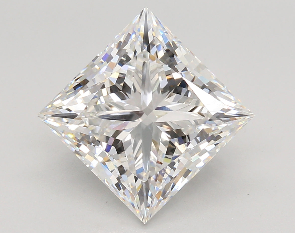 5.53 Carat Princess Shaped, Ideal Cut, E Color, VS1 Clarity, IGI Certified Lab Grown Diamond