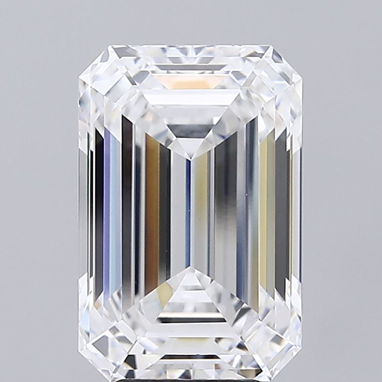 6.06 Carat Emerald Shaped, Ideal Cut, E Color, VVS2 Clarity, IGI Certified Lab Grown Diamond