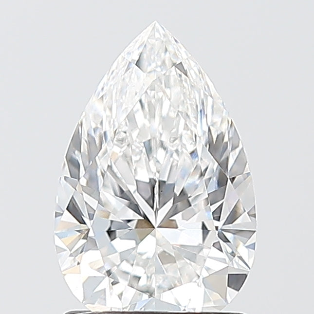 1.51 Carat Pear Shaped, Excellent Cut, D Color, VS2 Clarity, IGI Certified Lab Grown Diamond