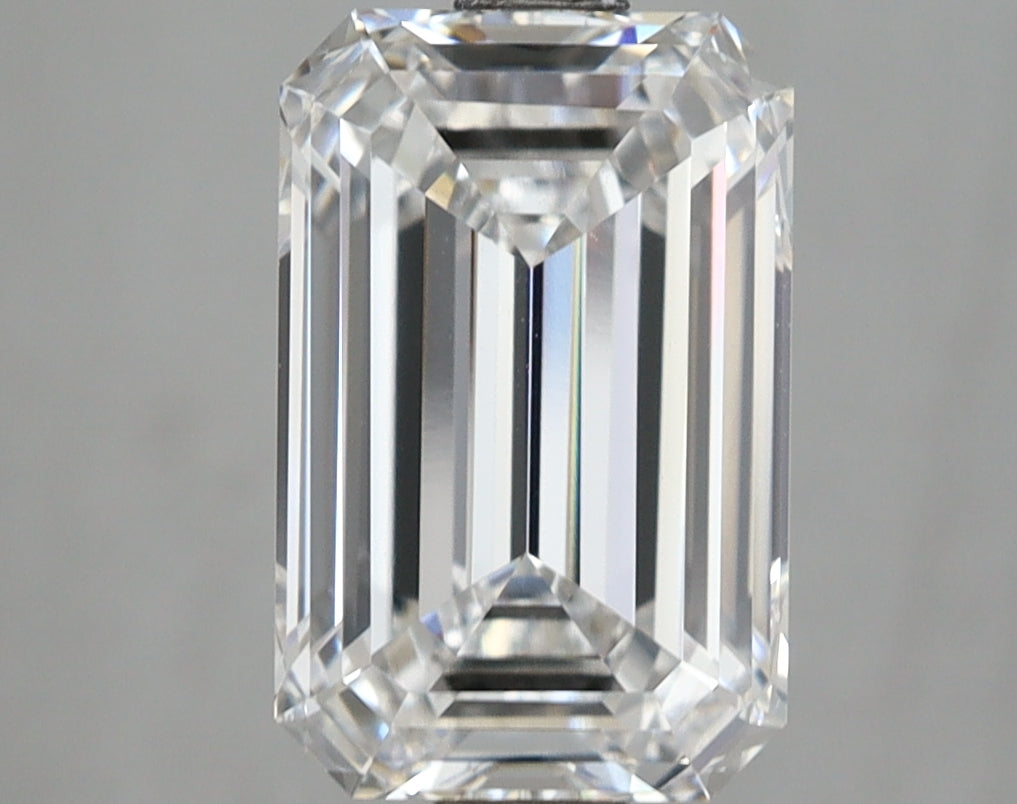 3.08 Carat Emerald Shaped, Ideal Cut, D Color, VVS2 Clarity, IGI Certified Lab Grown Diamond