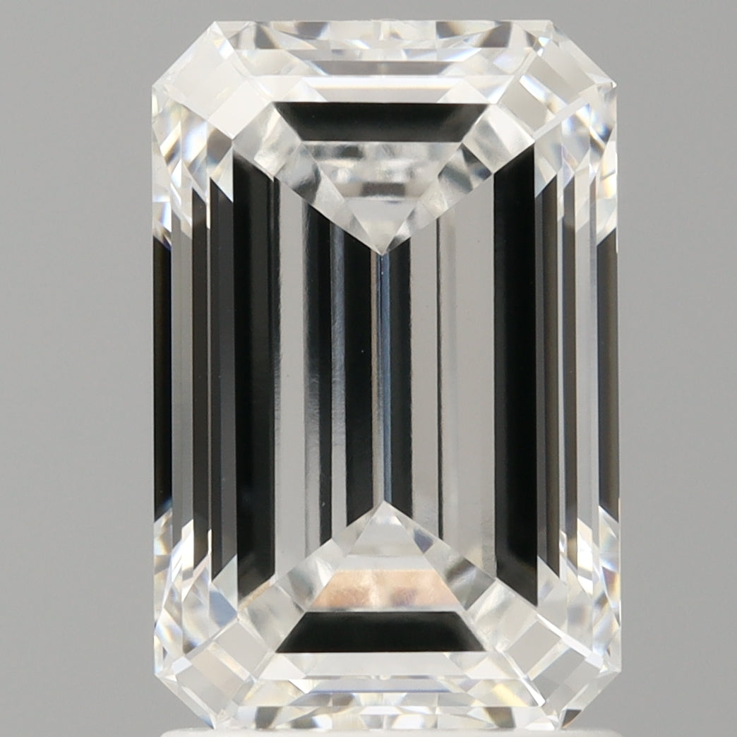 2.10 Carat Emerald Shaped, Ideal Cut, D Color, VVS2 Clarity, IGI Certified Lab Grown Diamond