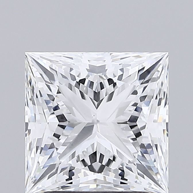2.07 Carat Princess Shaped, Ideal Cut, D Color, VS1 Clarity, IGI Certified Lab Grown Diamond