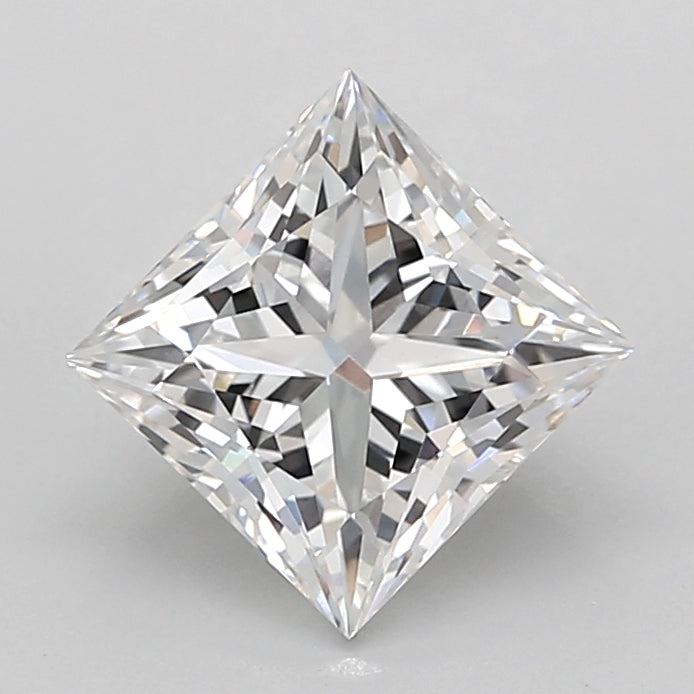 2.08 Carat Princess Shaped, Ideal Cut, D Color, VVS2 Clarity, IGI Certified Lab Grown Diamond