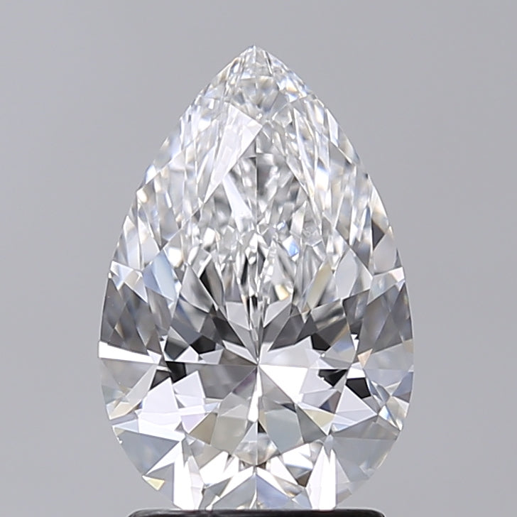 2.02 Carat Pear Shaped, Excellent Cut, D Color, VVS2 Clarity, IGI Certified Lab Grown Diamond