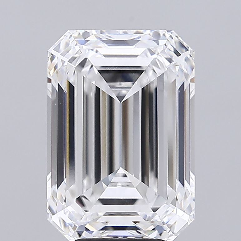 7.02 Carat Emerald Shaped, Ideal Cut, E Color, VVS2 Clarity, IGI Certified Lab Grown Diamond