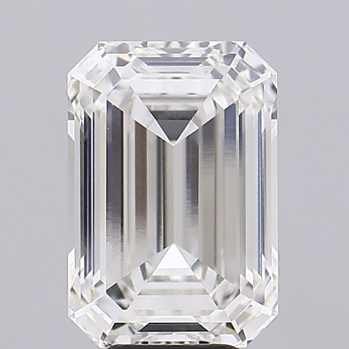 7.09 Carat Emerald Shaped, Ideal Cut, F Color, VVS2 Clarity, IGI Certified Lab Grown Diamond