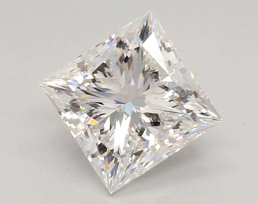 3.73 Carat Princess Shaped, Ideal Cut, F Color, VVS2 Clarity, IGI Certified Lab Grown Diamond