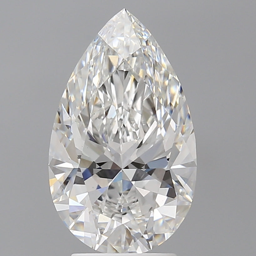 3.58 Carat Pear Shaped, Ideal Cut, F Color, VS1 Clarity, IGI Certified Lab Grown Diamond