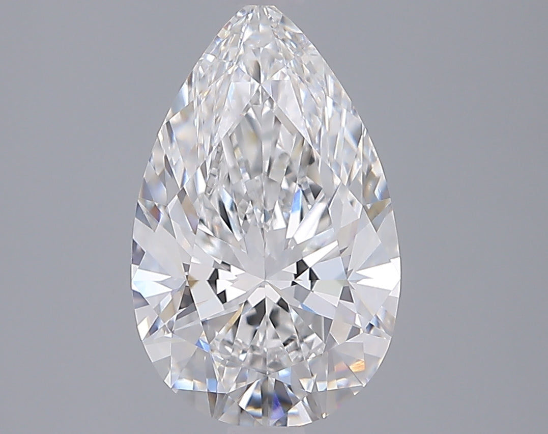 2.56 Carat Pear Shaped, Ideal Cut, E Color, VVS1 Clarity, IGI Certified Lab Grown Diamond