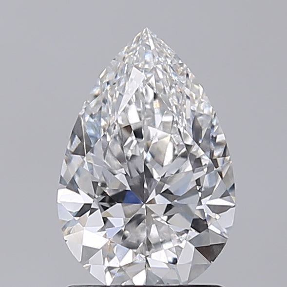 1.50 Carat Pear Shaped, Excellent Cut, E Color, VVS2 Clarity, IGI Certified Lab Grown Diamond