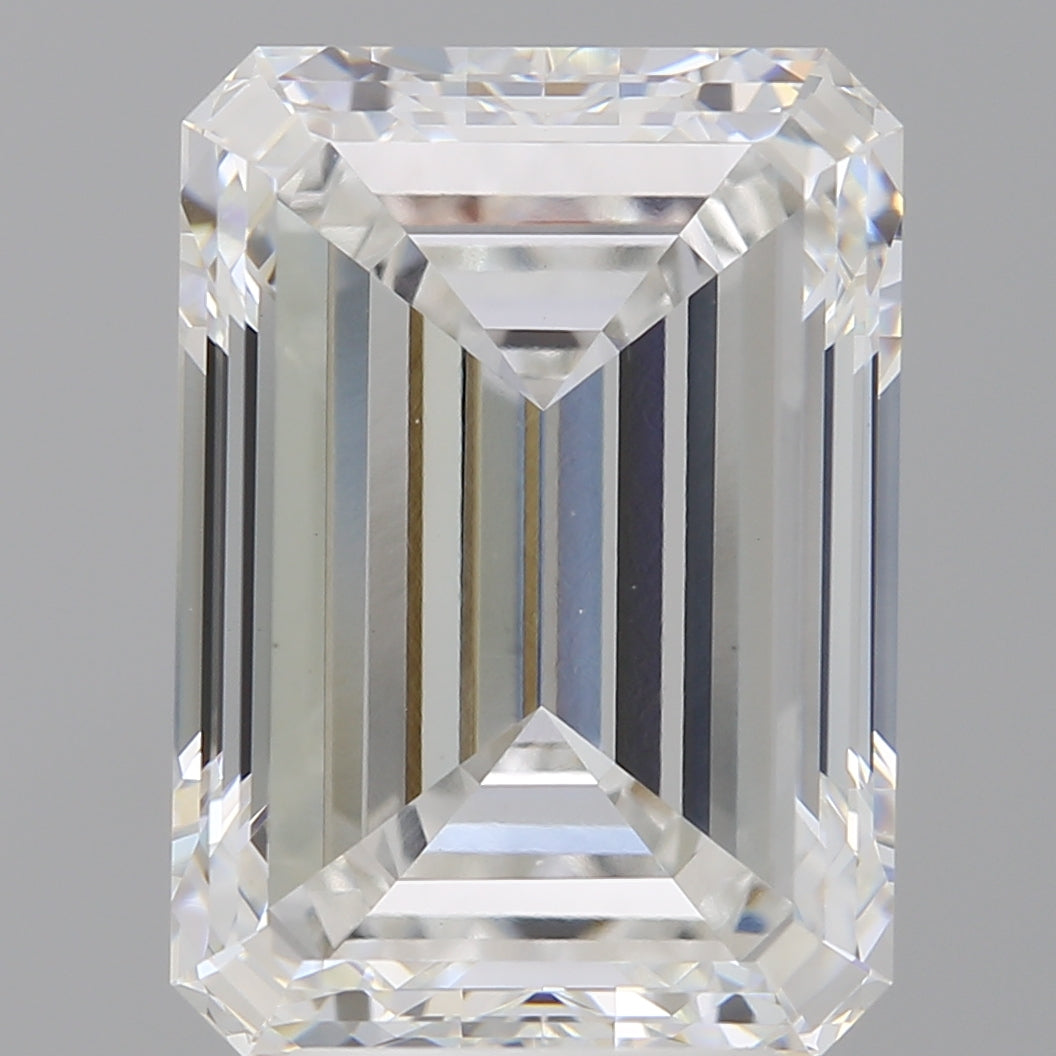 5.50 Carat Emerald Shaped, Very Good Cut, E Color, VVS2 Clarity, IGI Certified Lab Grown Diamond