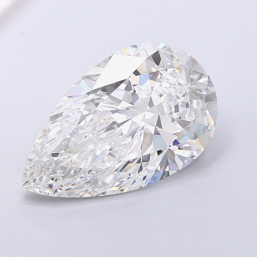 8.04 Carat Pear Shaped, Very Good Cut, F Color, VVS2 Clarity, IGI Certified Lab Grown Diamond