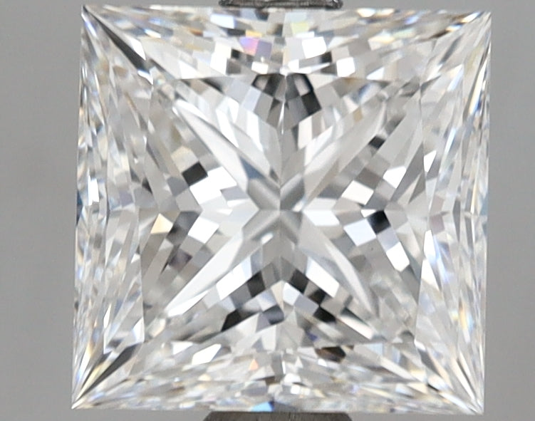 2.76 Carat Princess Shaped, Ideal Cut, E Color, VVS2 Clarity, IGI Certified Lab Grown Diamond