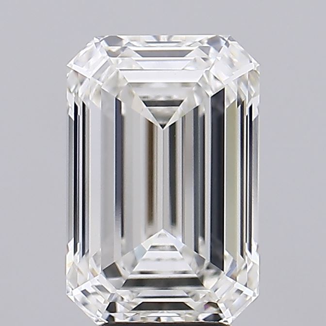 6.08 Carat Emerald Shaped, Ideal Cut, F Color, VS1 Clarity, IGI Certified Lab Grown Diamond