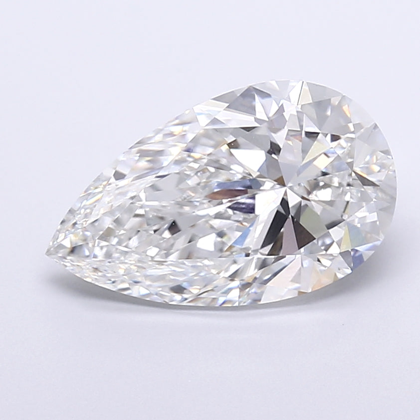 6.05 Carat Pear Shaped, Very Good Cut, E Color, VVS2 Clarity, IGI Certified Lab Grown Diamond