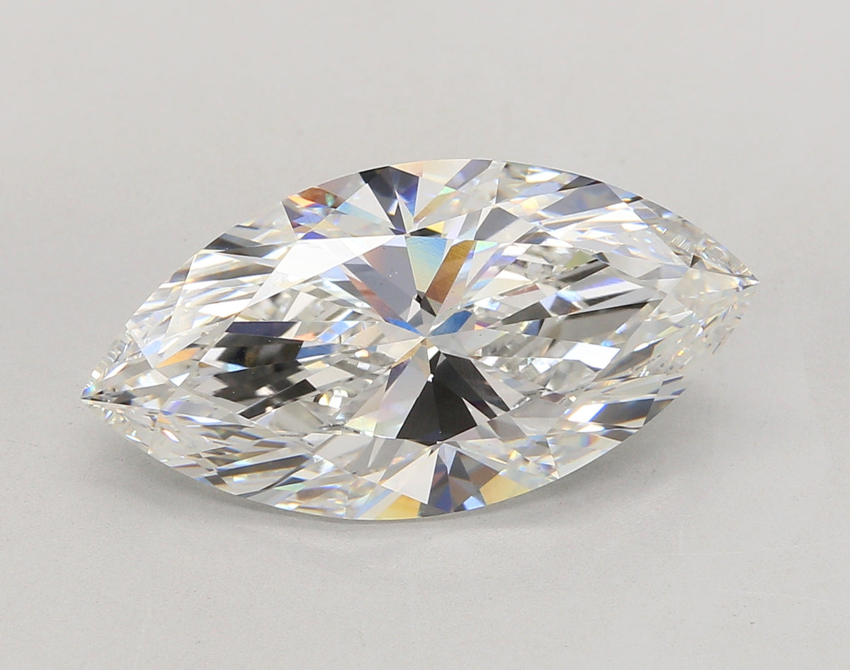 9.04 Carat Marquise Shaped, Ideal Cut, F Color, VVS2 Clarity, IGI Certified Lab Grown Diamond