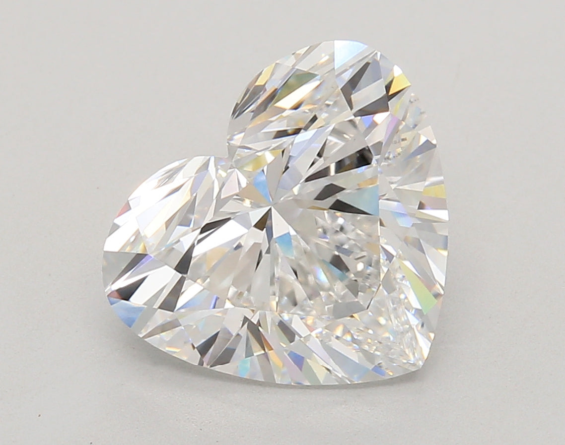 5.03 Carat Heart Shaped, Ideal Cut, D Color, VVS2 Clarity, IGI Certified Lab Grown Diamond