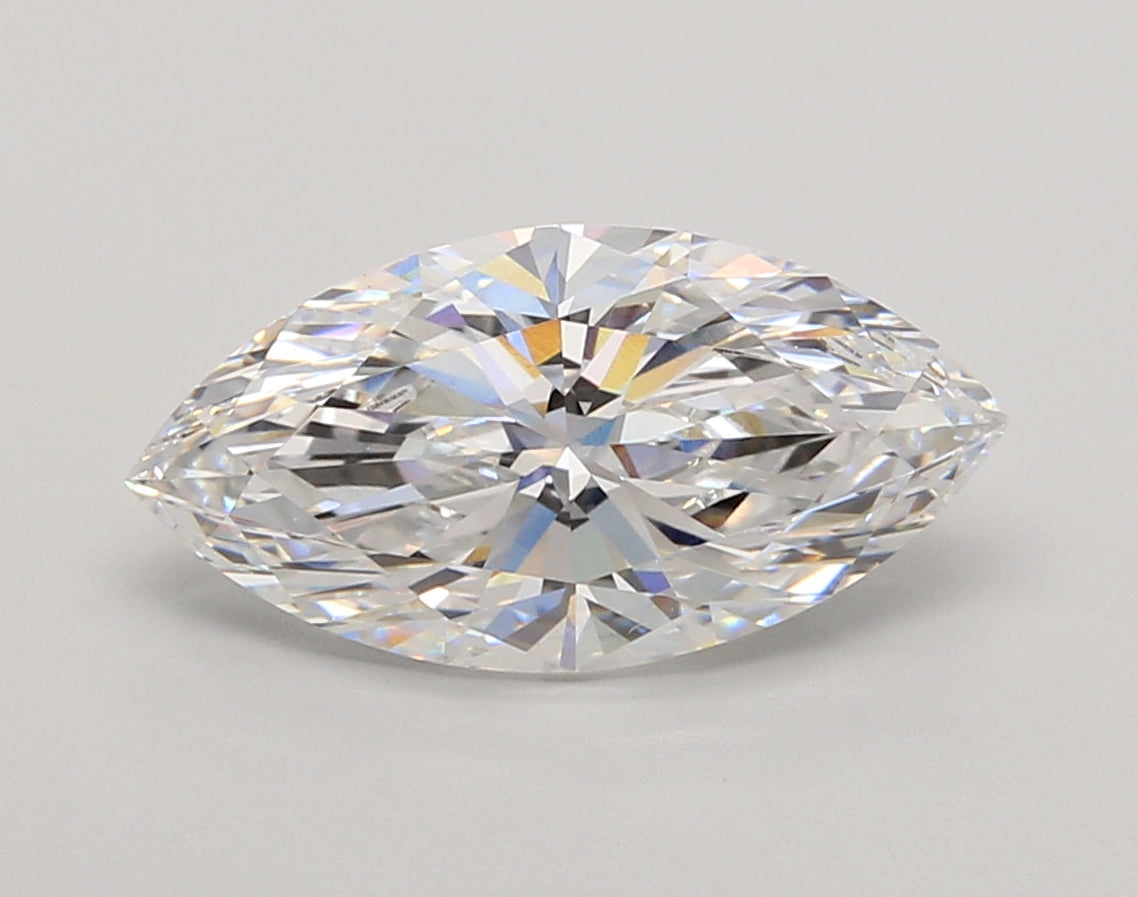 3.05 Carat Marquise Shaped, Ideal Cut, D Color, VS1 Clarity, IGI Certified Lab Grown Diamond