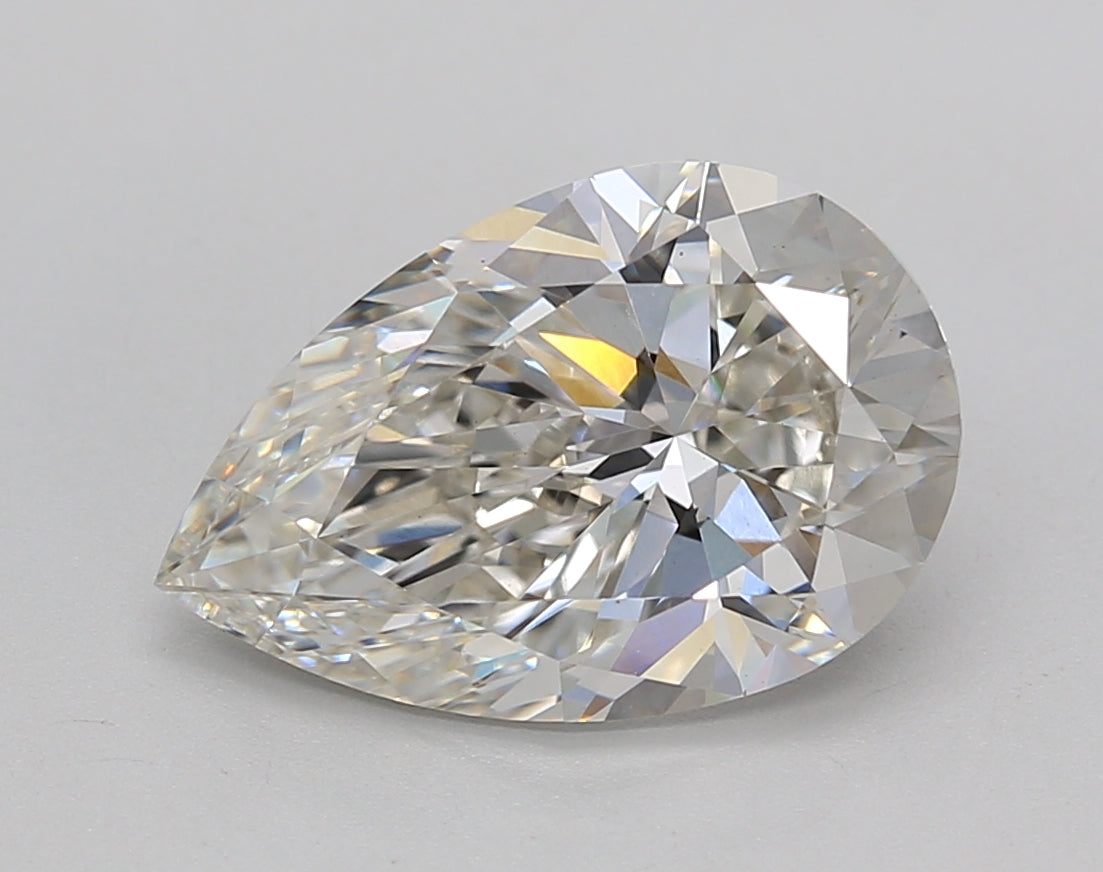 3.27 Carat Pear Shaped, Ideal Cut, G Color, VS1 Clarity, IGI Certified Lab Grown Diamond