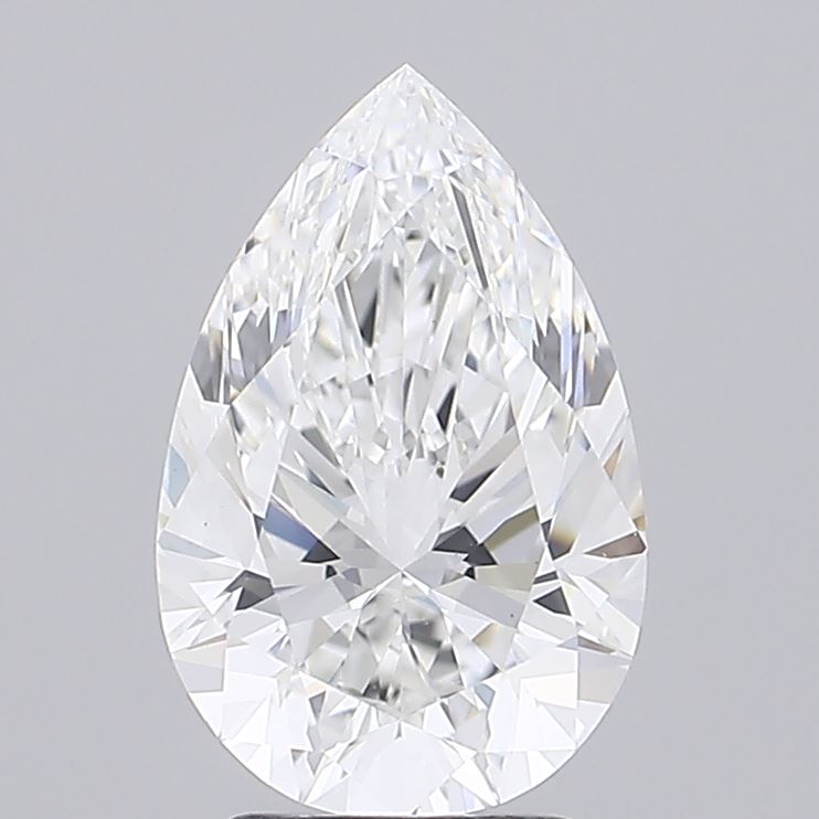 3.00 Carat Pear Shaped, Ideal Cut, E Color, IF Clarity, IGI Certified Lab Grown Diamond
