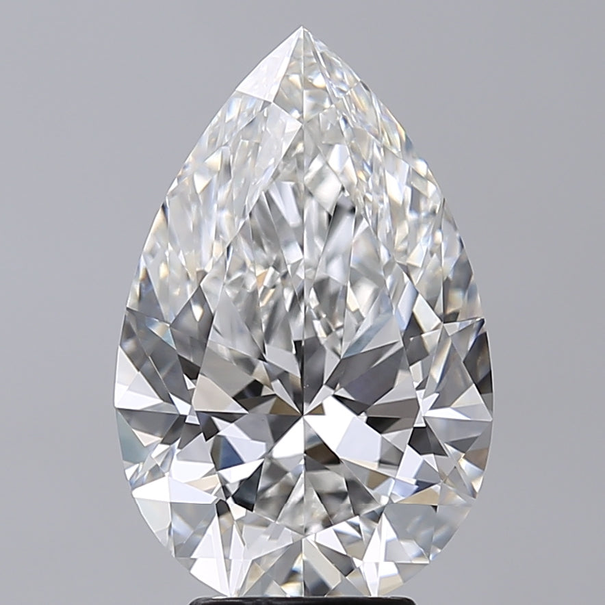 5.02 Carat Pear Shaped, Excellent Cut, F Color, VVS2 Clarity, IGI Certified Lab Grown Diamond
