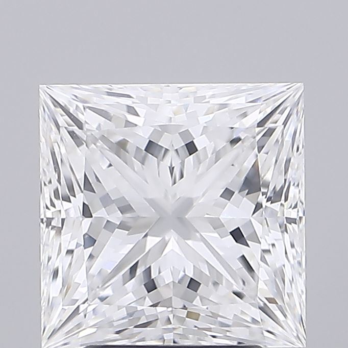 4.02 Carat Princess Shaped, Ideal Cut, D Color, VVS2 Clarity, IGI Certified Lab Grown Diamond