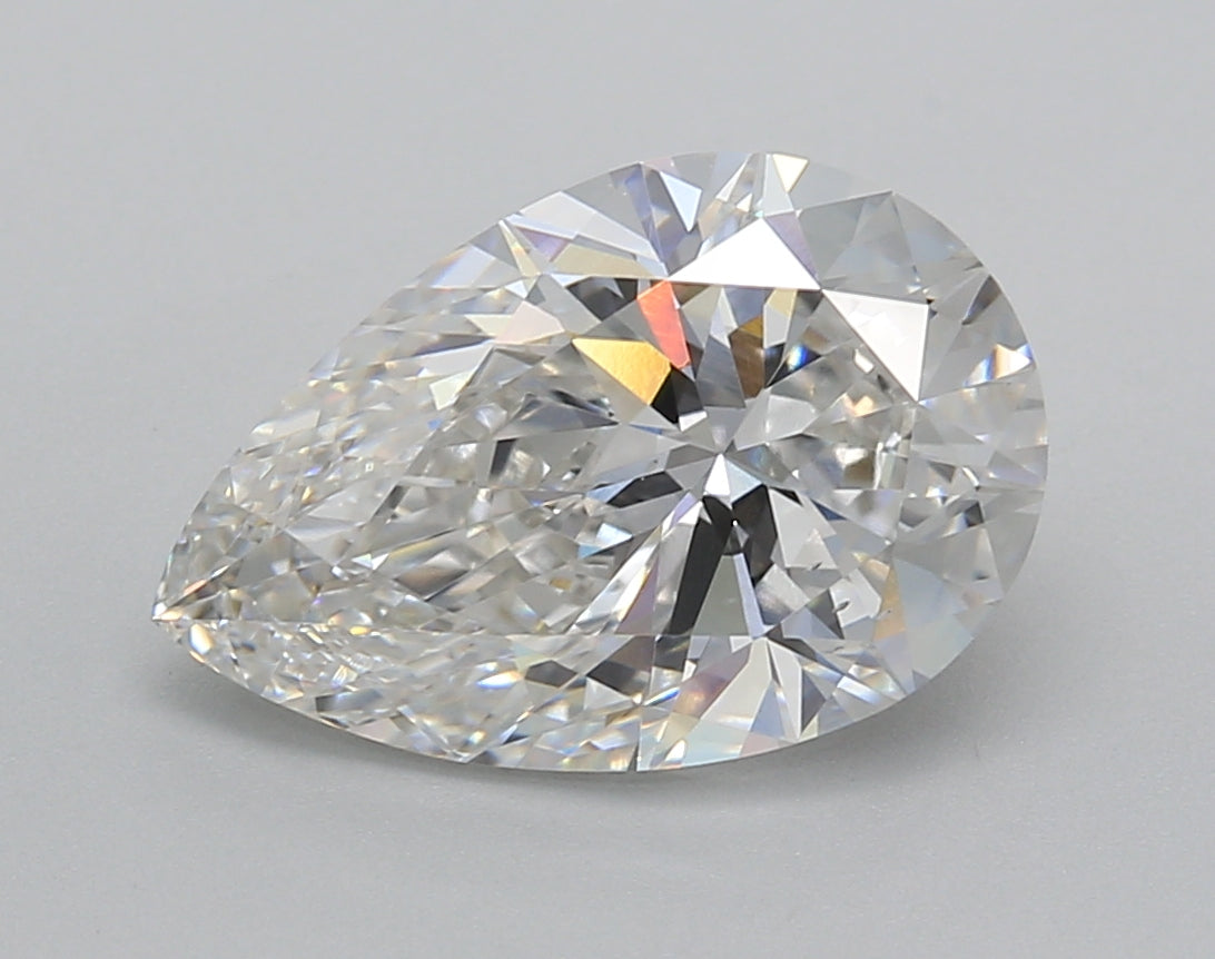 3.50 Carat Pear Shaped, Excellent Cut, F Color, VS2 Clarity, IGI Certified Lab Grown Diamond