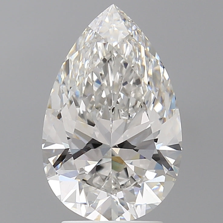 3.09 Carat Pear Shaped, Ideal Cut, F Color, VVS2 Clarity, IGI Certified Lab Grown Diamond