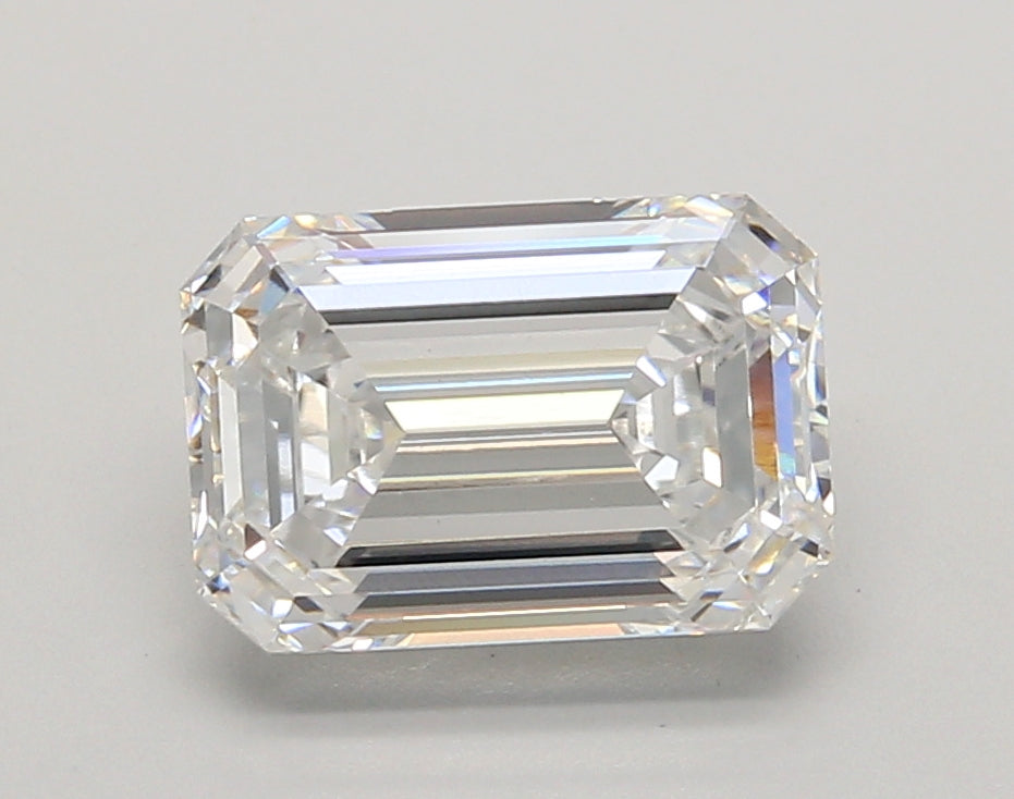 3.04 Carat Emerald Shaped, Ideal Cut, E Color, VVS2 Clarity, IGI Certified Lab Grown Diamond