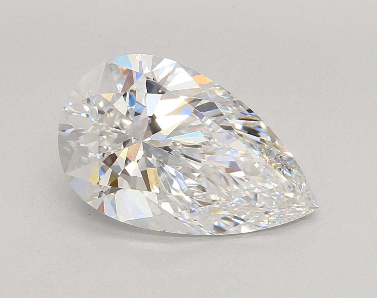 4.54 Carat Pear Shaped, Ideal Cut, D Color, VS2 Clarity, IGI Certified Lab Grown Diamond