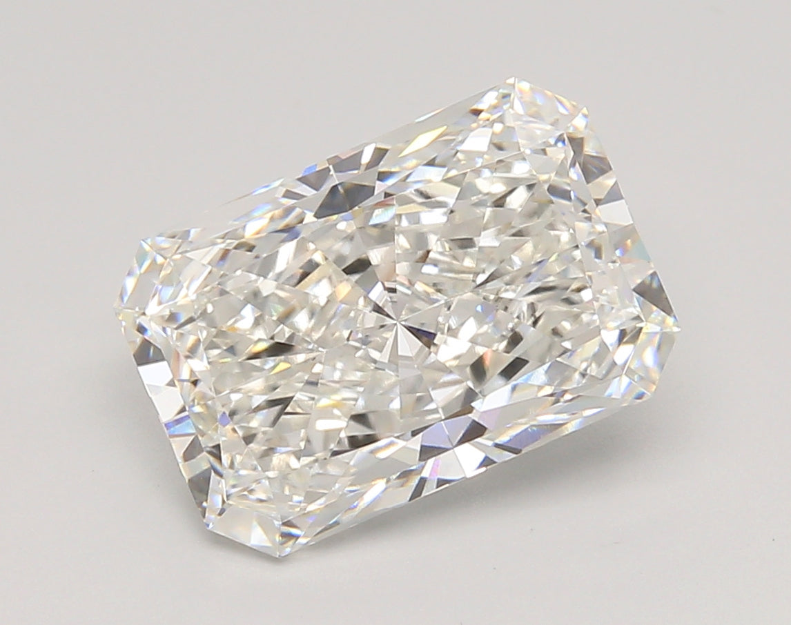 5.07 Carat Radiant Shaped, Ideal Cut, F Color, VVS2 Clarity, IGI Certified Lab Grown Diamond
