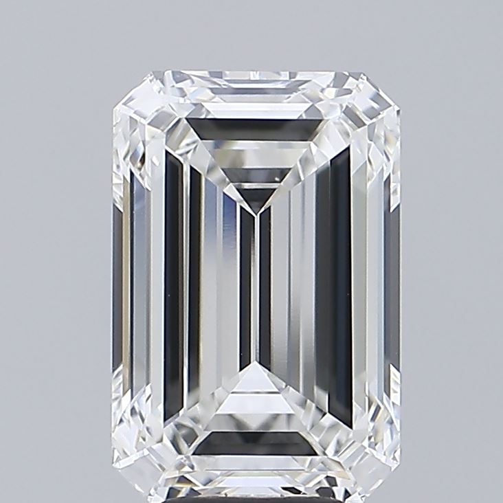 6.00 Carat Emerald Shaped, Ideal Cut, F Color, VVS2 Clarity, IGI Certified Lab Grown Diamond