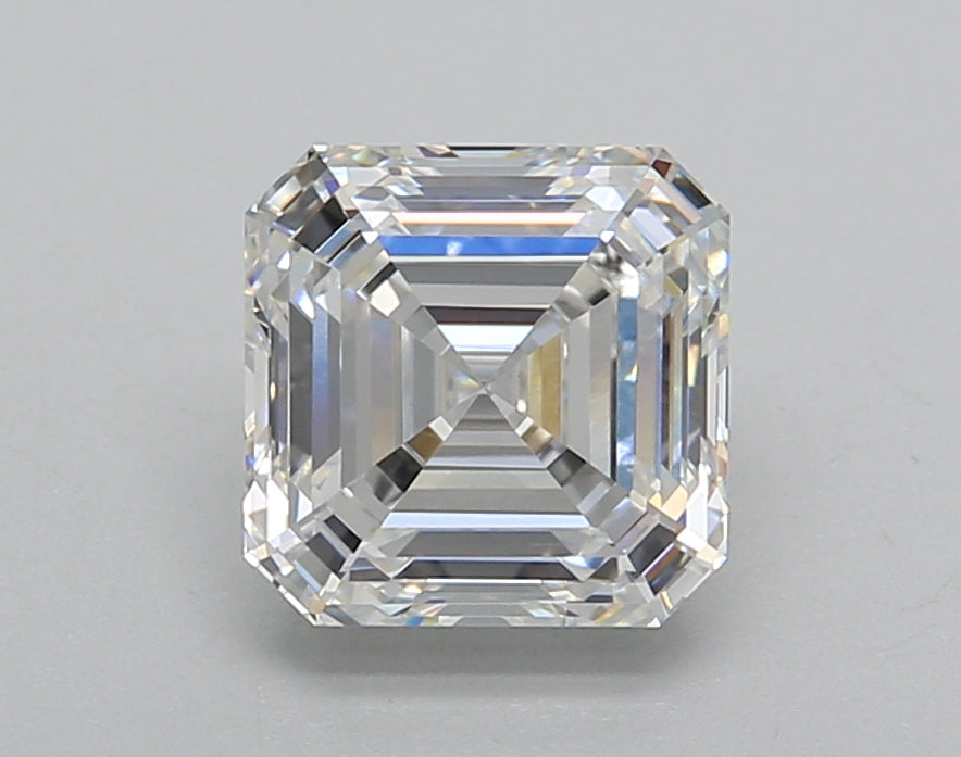 2.02 Carat Asscher Shaped, Ideal Cut, E Color, VVS2 Clarity, IGI Certified Lab Grown Diamond