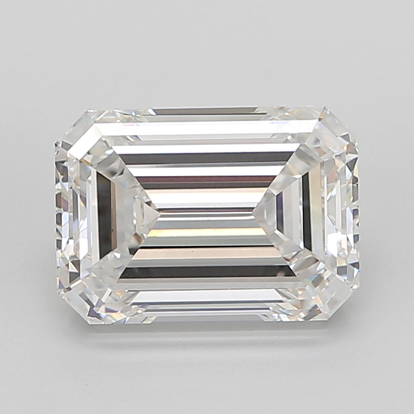 10.04 Carat Emerald Shaped, Ideal Cut, F Color, VVS2 Clarity, IGI Certified Lab Grown Diamond