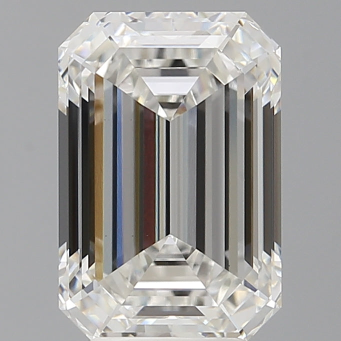 4.59 Carat Emerald Shaped, Ideal Cut, F Color, VVS2 Clarity, IGI Certified Lab Grown Diamond