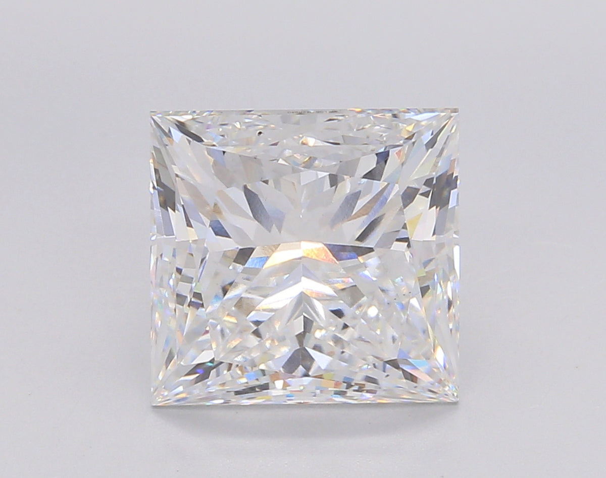 5.52 Carat Princess Shaped, Ideal Cut, E Color, VS2 Clarity, IGI Certified Lab Grown Diamond