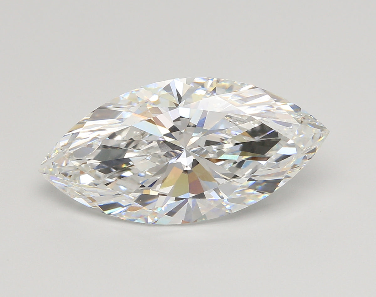 7.02 Carat Marquise Shaped, Ideal Cut, E Color, VVS2 Clarity, IGI Certified Lab Grown Diamond