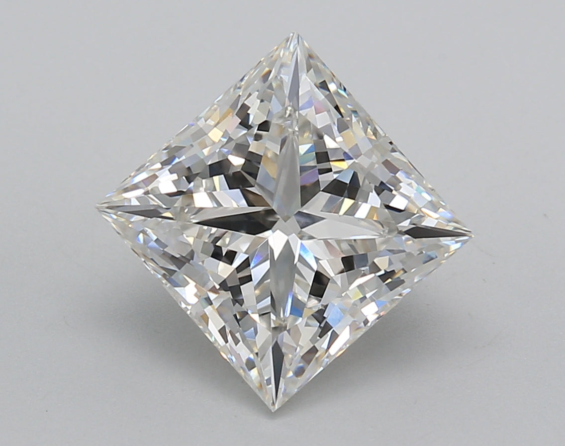 4.02 Carat Princess Shaped, Excellent Cut, F Color, VVS2 Clarity, IGI Certified Lab Grown Diamond