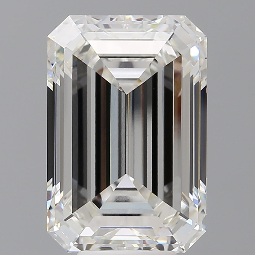 8.58 Carat Emerald Shaped, Ideal Cut, F Color, VVS2 Clarity, IGI Certified Lab Grown Diamond