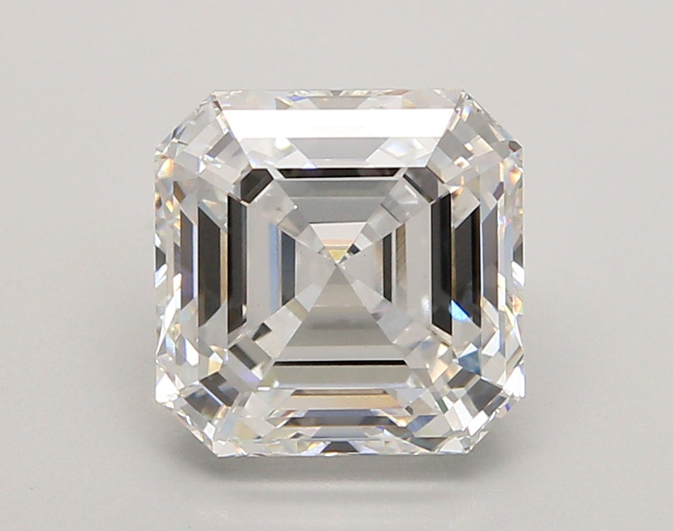 4.03 Carat Asscher Shaped, Ideal Cut, E Color, VVS2 Clarity, IGI Certified Lab Grown Diamond