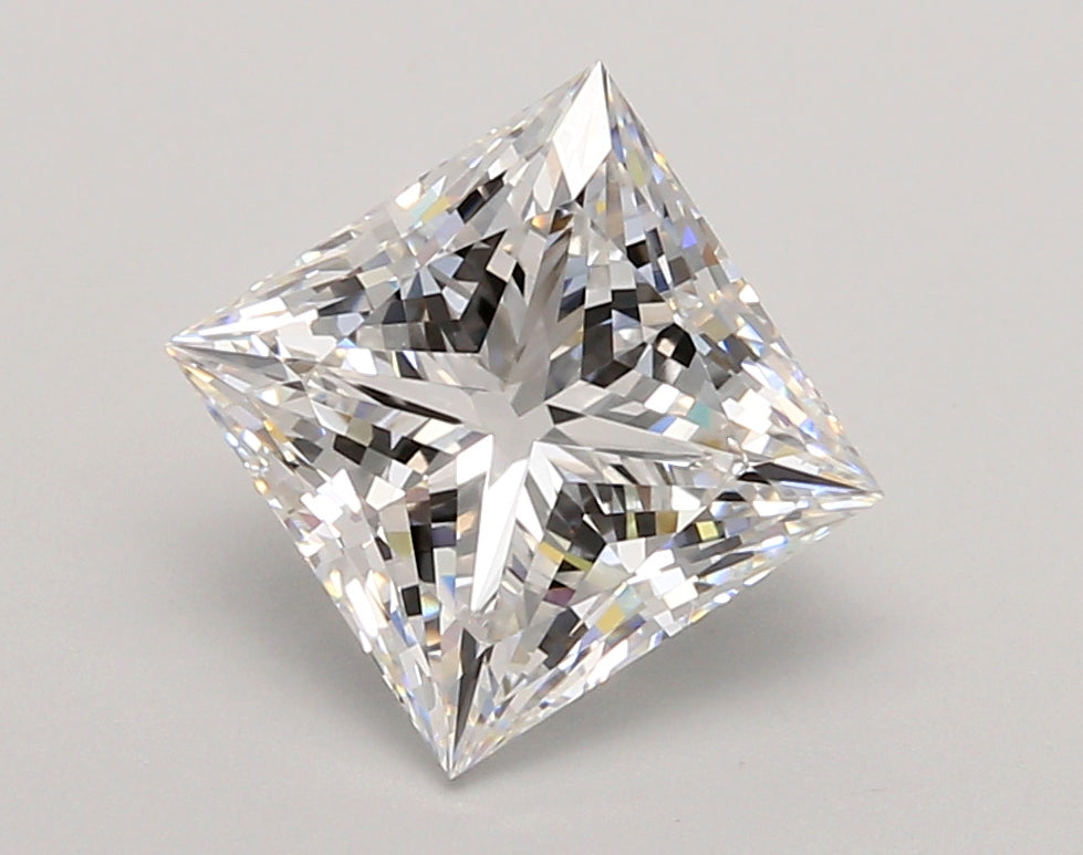 3.05 Carat Princess Shaped, Ideal Cut, D Color, VVS1 Clarity, IGI Certified Lab Grown Diamond