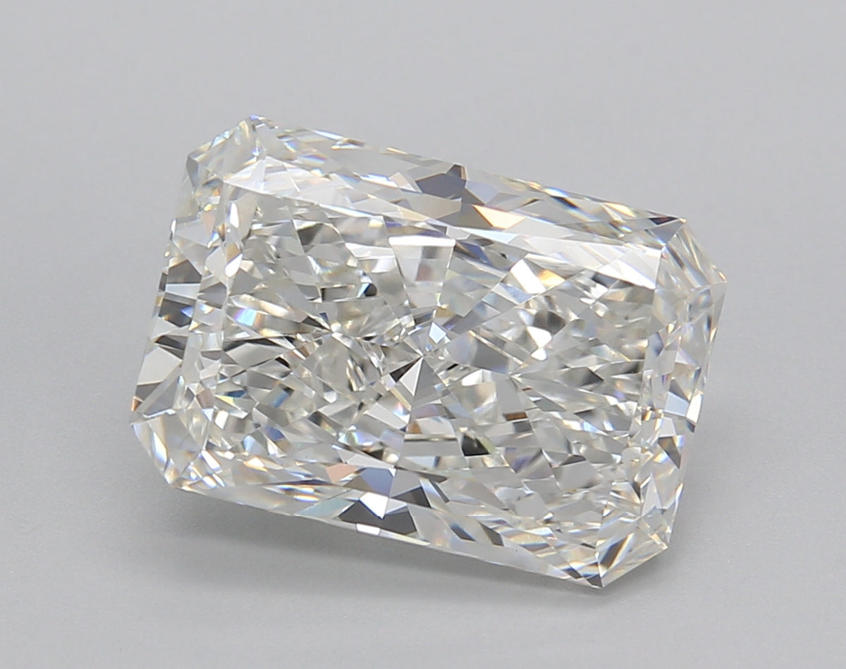 5.02 Carat Radiant Shaped, Excellent Cut, F Color, VVS2 Clarity, IGI Certified Lab Grown Diamond