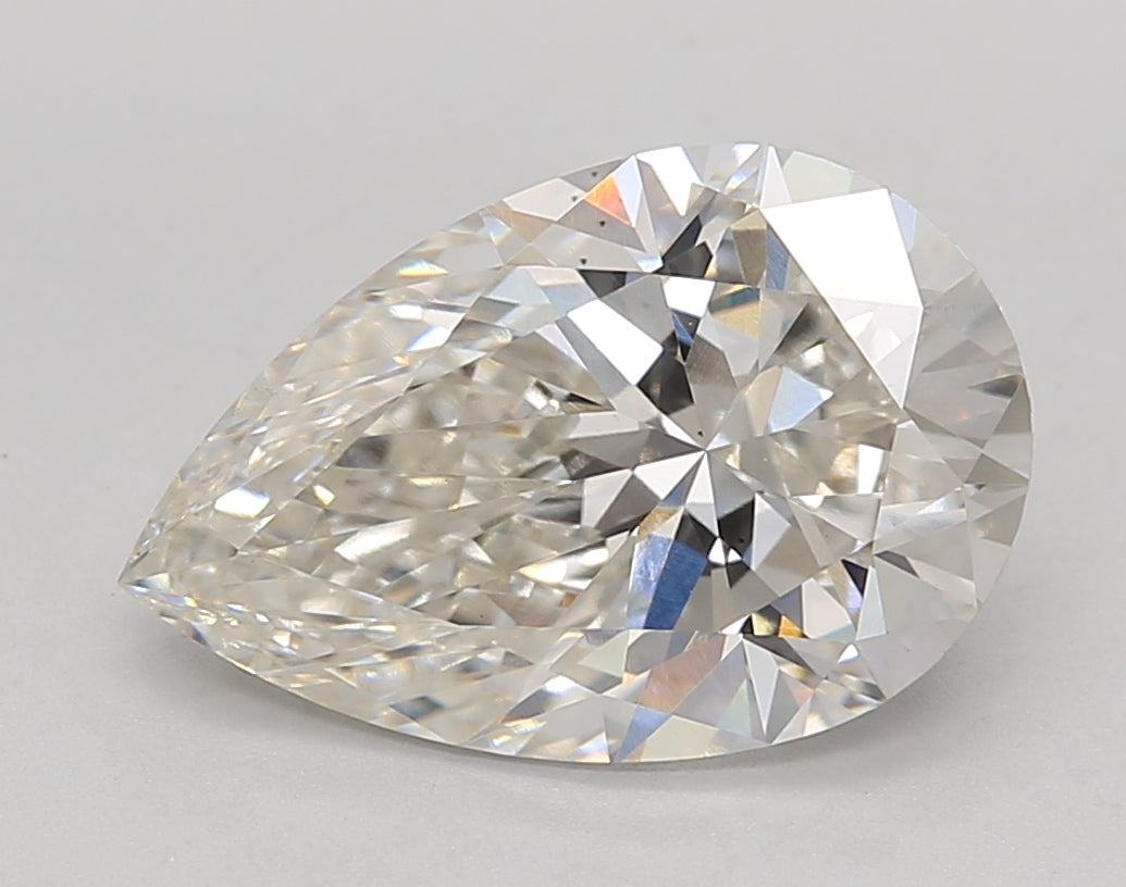 3.25 Carat Pear Shaped, Ideal Cut, H Color, VS1 Clarity, IGI Certified Lab Grown Diamond