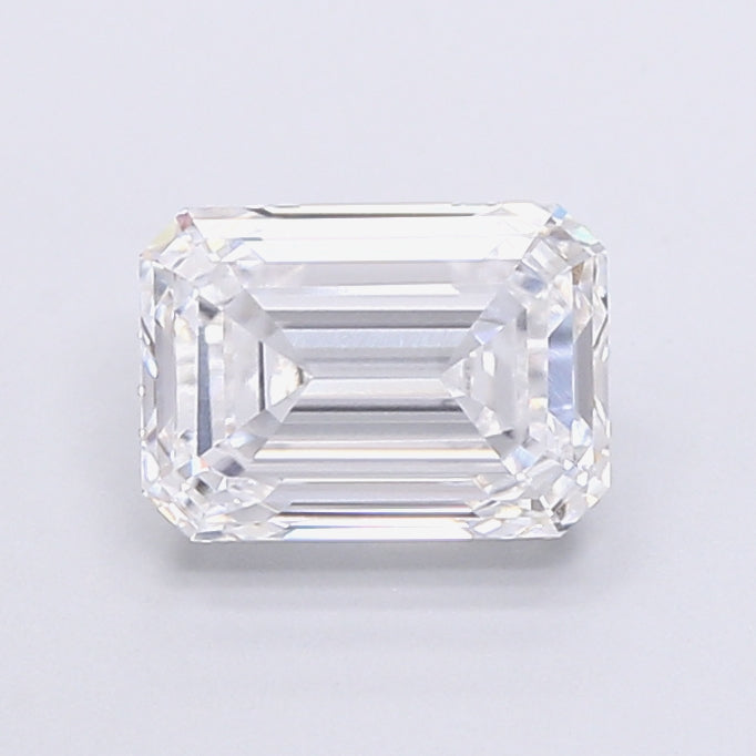 1.42 Carat Emerald Shaped, Very Good Cut, D Color, VVS2 Clarity, IGI Certified Lab Grown Diamond