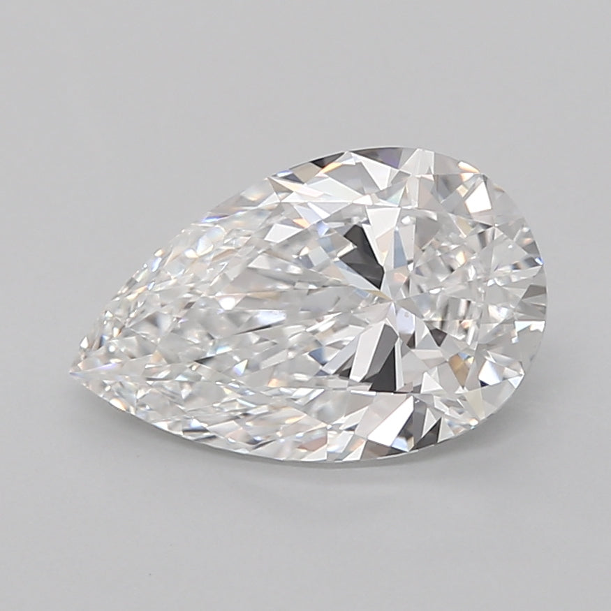 2.53 Carat Pear Shaped, Excellent Cut, E Color, VVS2 Clarity, IGI Certified Lab Grown Diamond